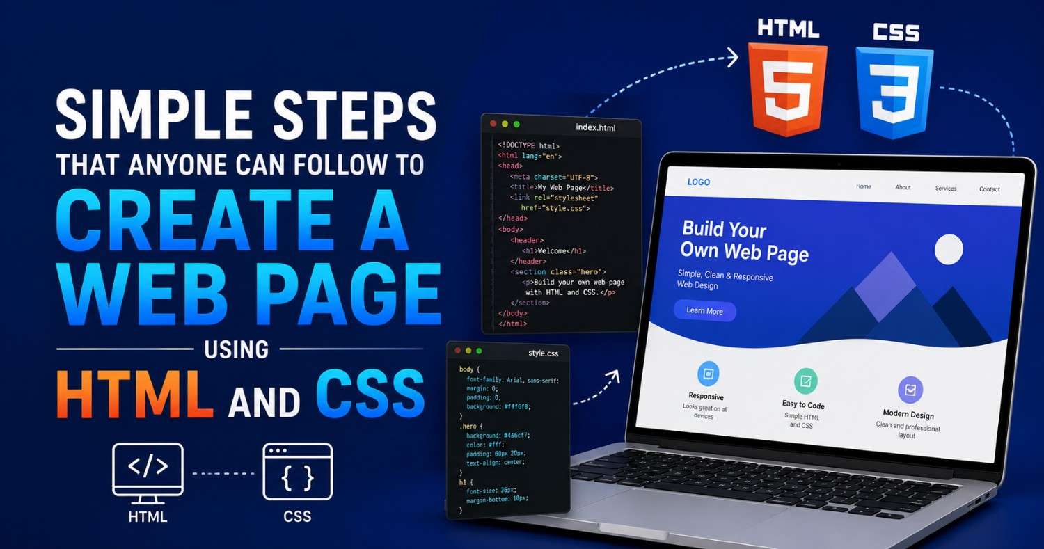 Simple Steps That Anyone Can Follow To Create A Web Page Using HTML And CSS Simple Steps That Anyone Can Follow To Create A Web Page Using HTML And CSS